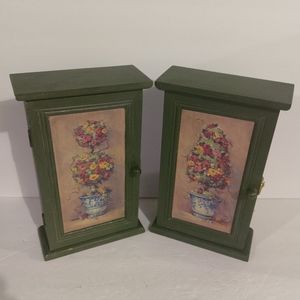 Set of 2, Green Bathroom Decor, Medicine Cabinet. 6.5 x 11 x 3